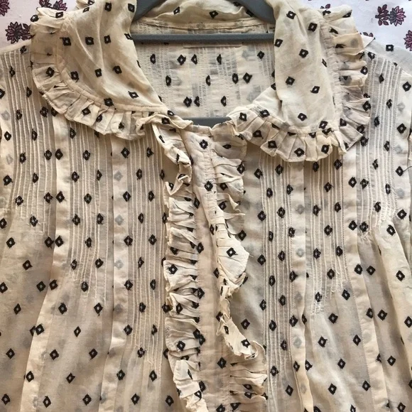 Doen Dilly Blouse Cream & Black Dot Print - Picture 3 of 5